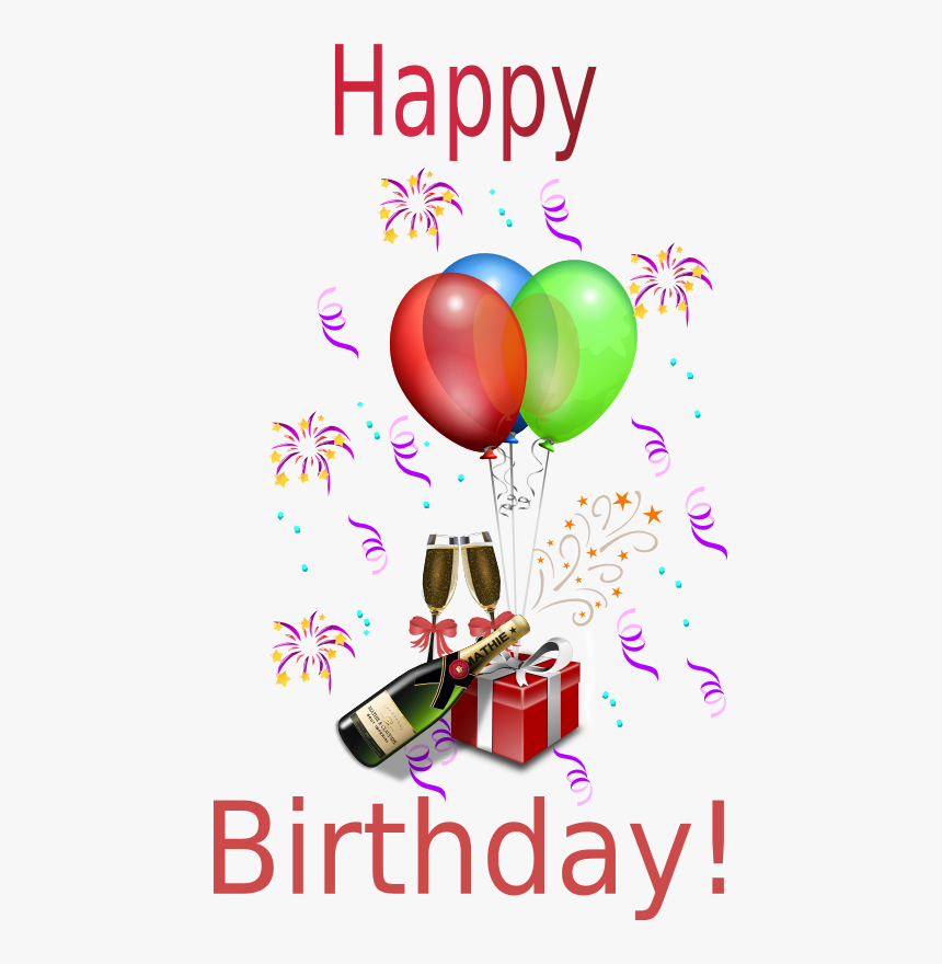 Happy Birthday Balloons Champagne, HD Png Download, Free Download