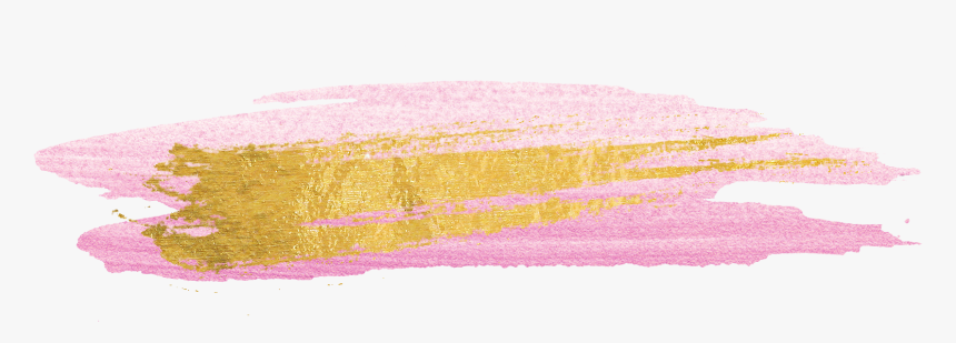 Transparent Paint Streak Png - Gold Pink Brush Stroke, Png Download