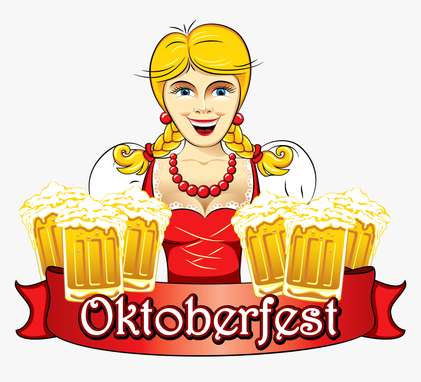 Oktoberfest Girl With Beers Png Clipart Image - Oktoberfest Png, Transparent Png, Free Download