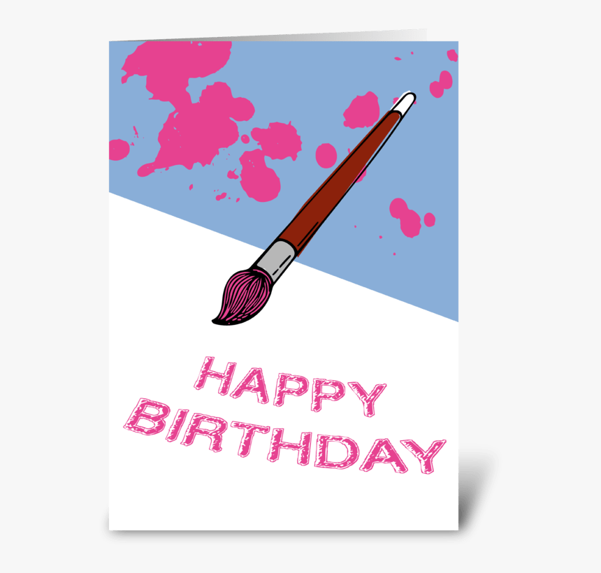 Birthday Brush Greeting Card - Ink Splatter, HD Png Download, Free Download