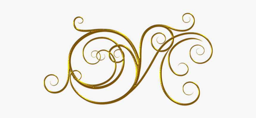 Gold Flourish Png - Portable Network Graphics, Transparent Png, Free Download