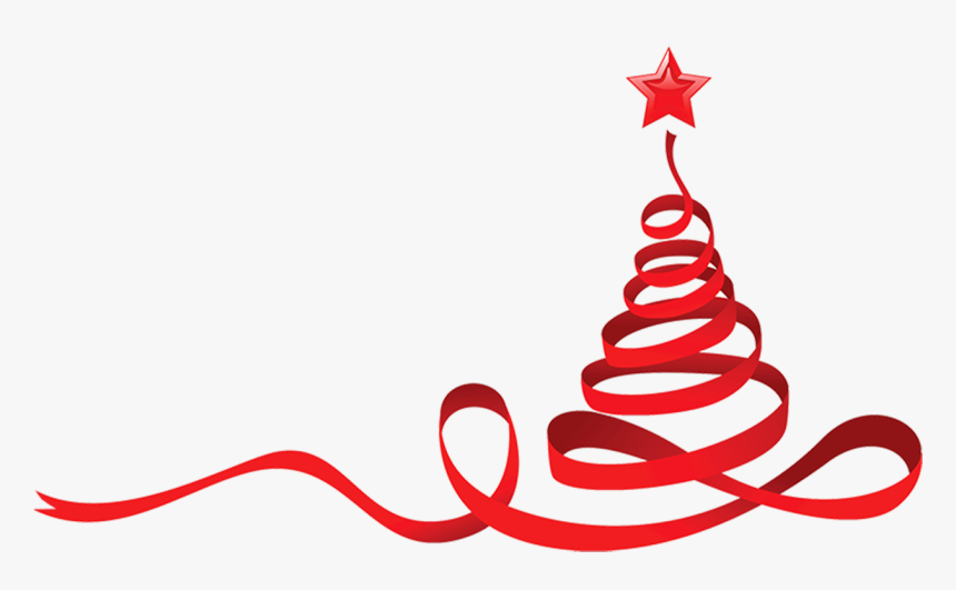 Christmas Tree Ribbon Clip Art - Red Christmas Tree Vector, HD Png Download, Free Download