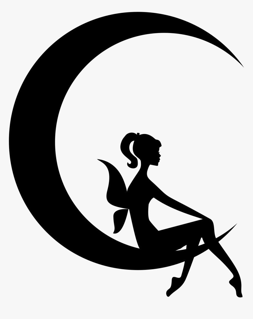 Human Behavior,art,silhouette - Crescent Moon With Fairy, HD Png Download, Free Download