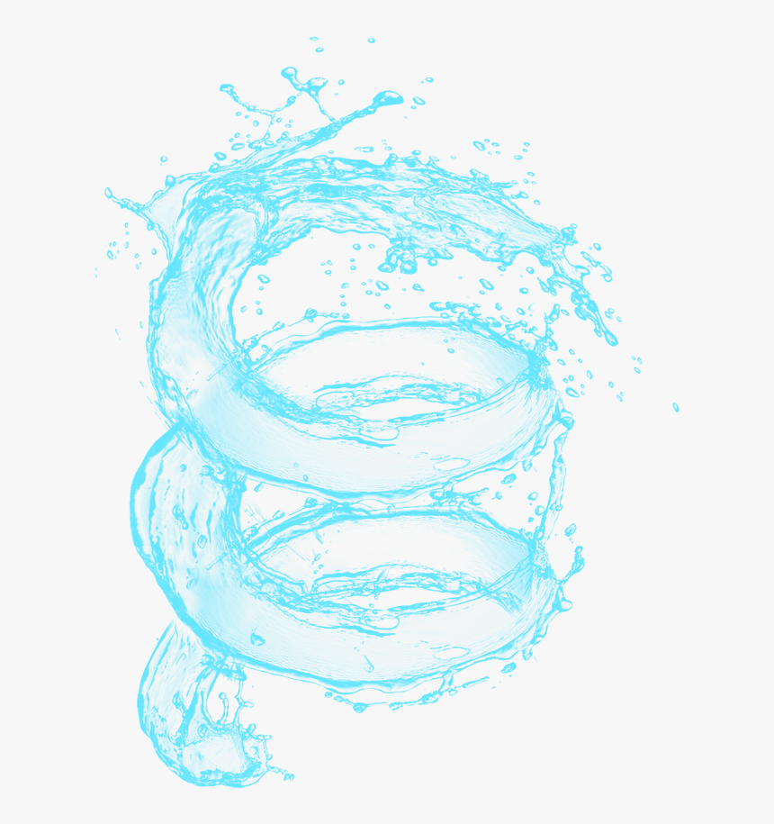 Drawing Spiral Water - Water Splash Png Hd, Transparent Png, Free Download