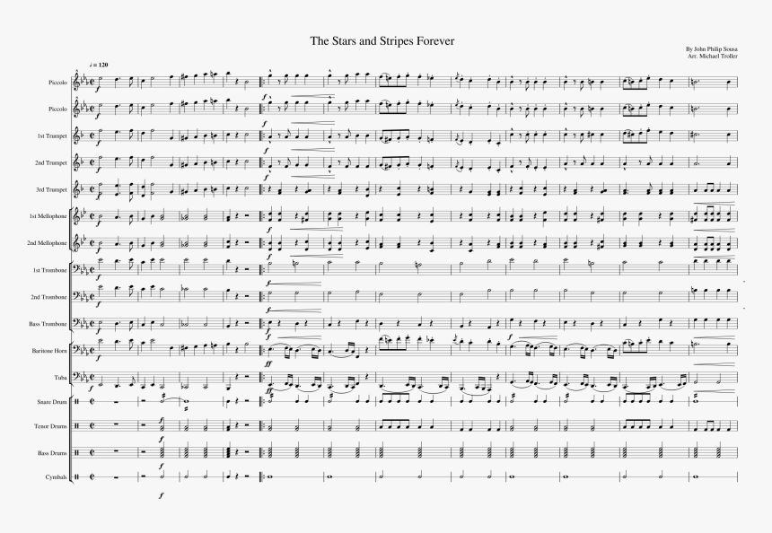 Stars And Stripes Forever French Horn Sheet Music, HD Png Download, Free Download