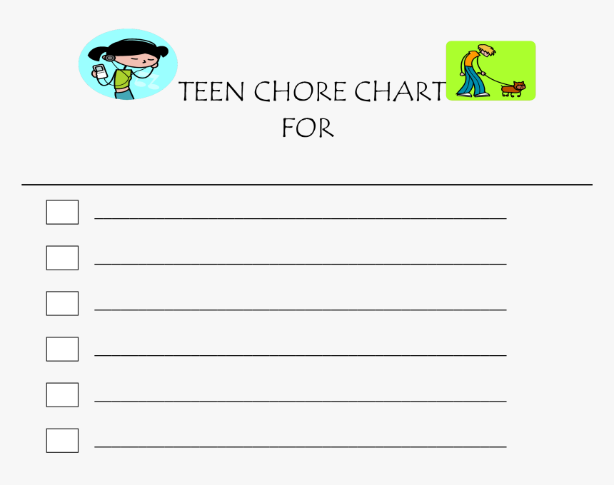 Free Teen Chore Chart Free Adobe Pdf Template Templates - Parallel, HD Png Download, Free Download