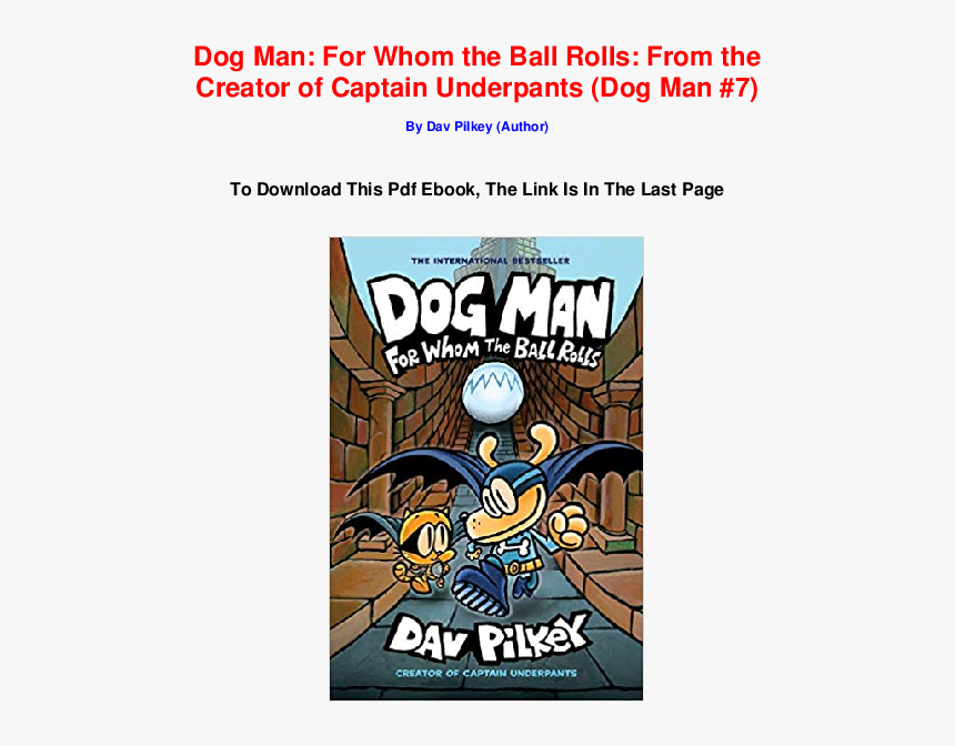 Dog Man For Whom The Ball Rolls, HD Png Download, Free Download