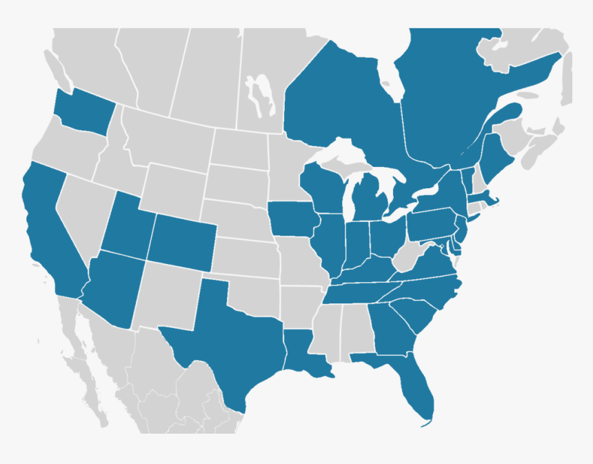 Ssn Locations Map No Hi - Map Of North America Grey, HD Png Download, Free Download