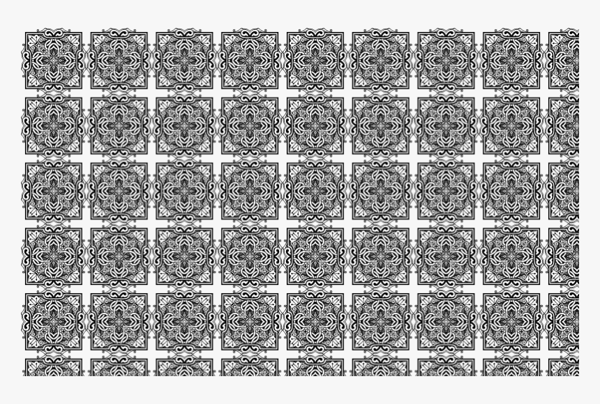 Seamless Vintage Symmetric Frame Extrapolated Pattern - Monochrome, HD Png Download, Free Download