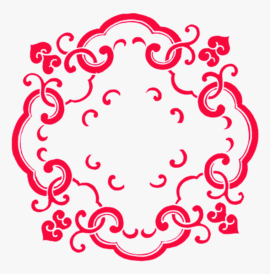 Red Vintage Pattern Decoration Vector - Boy Chinese Paper Cutting Girl, HD Png Download, Free Download
