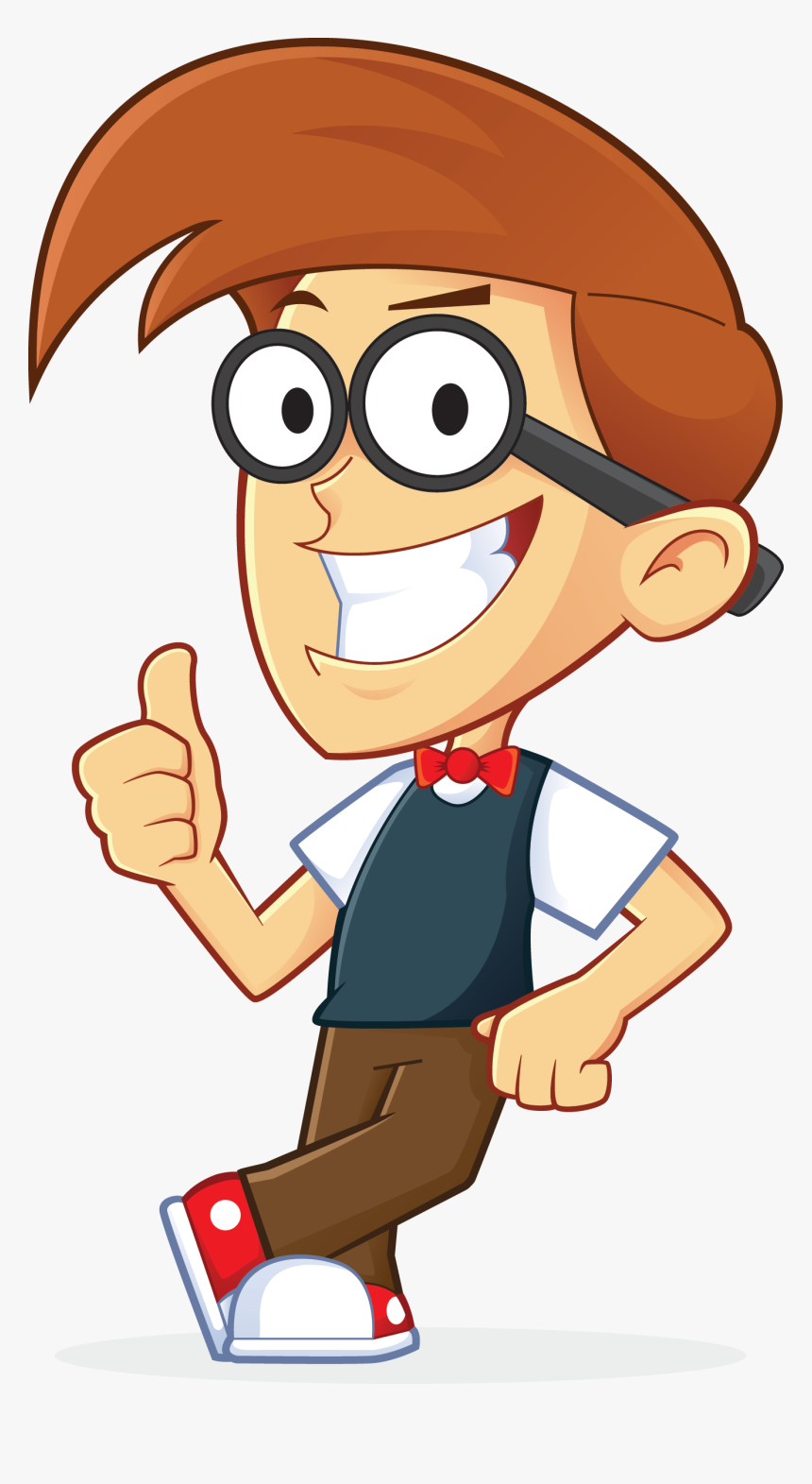 Geek Cartoon Person Free - Nerd Cartoon Png, Transparent Png, Free Download