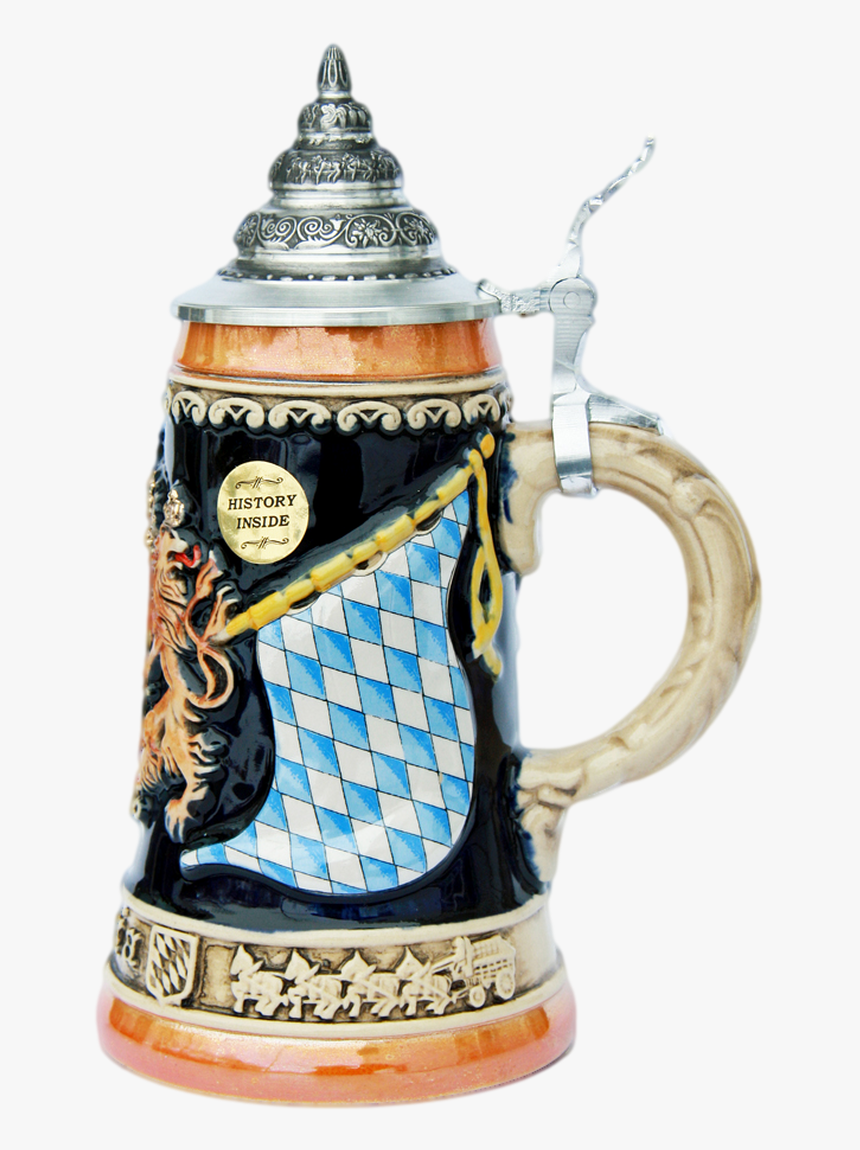 Bavaria Lion Crest Beer Stein - Blue And White Porcelain, HD Png Download, Free Download