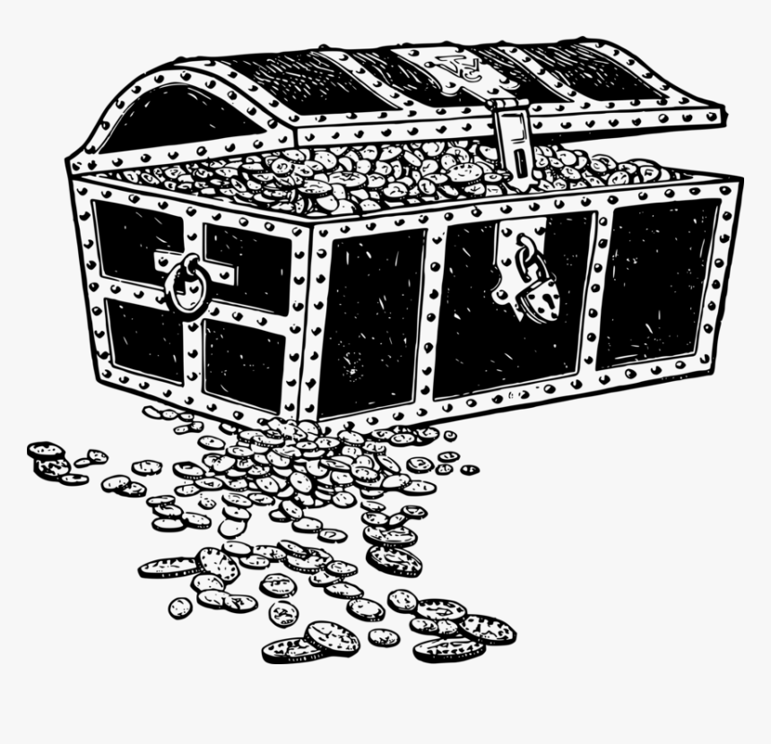 Transparent Pirate Treasure Png - Treasure Black And White, Png Download, Free Download