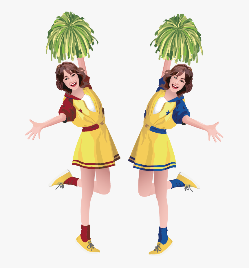 Cartoon Cheerleaders - 人物 素材, HD Png Download, Free Download