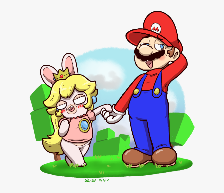 Transparent Rabbid Png - Rabbid Peach And Mario, Png Download, Free Download