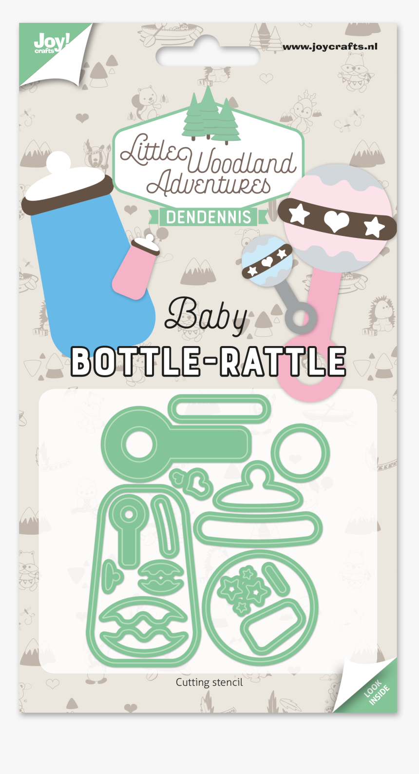 Diecut Little Woodland Babybottle & Rattle - Baby Bottle, HD Png Download, Free Download