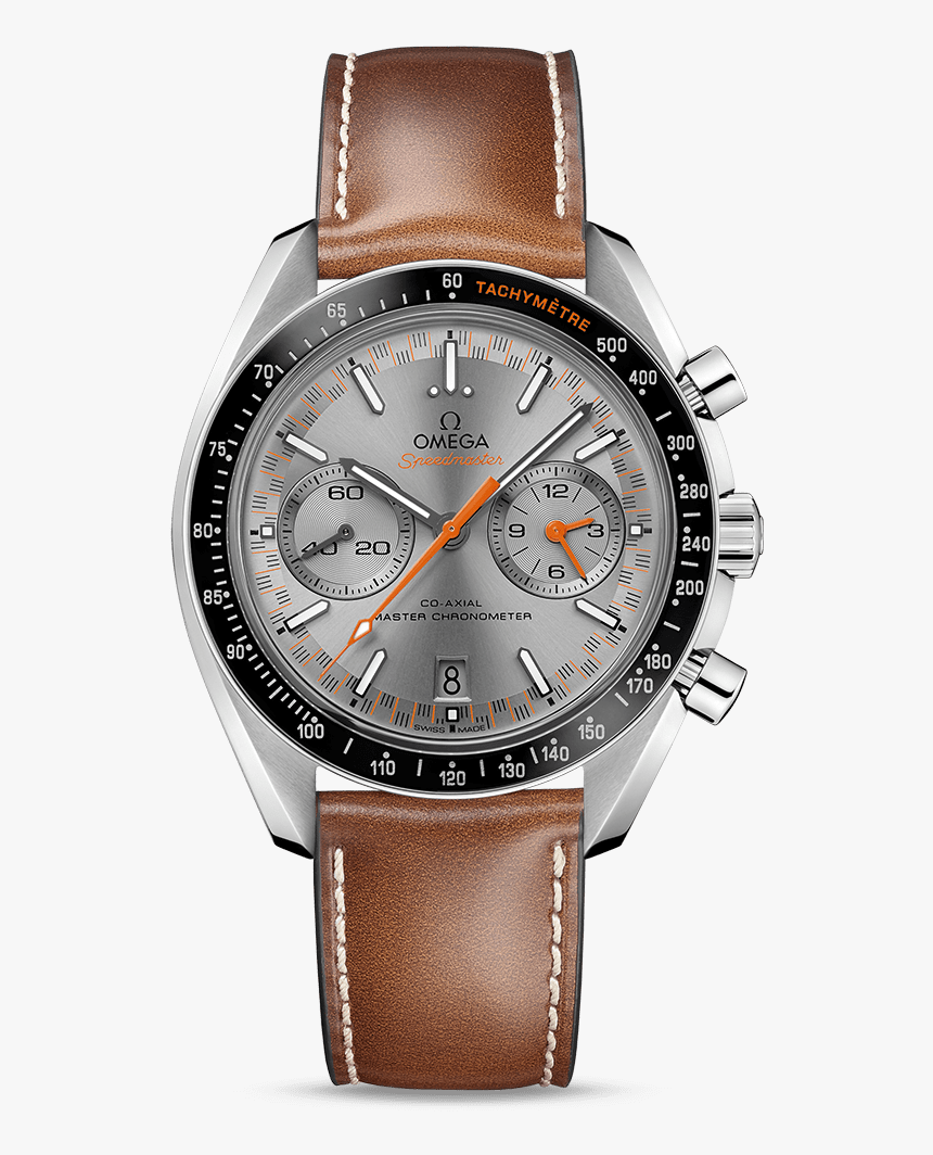 Steel On Leather Strap Speedmaster Racing Omega Co‑axial - Omega Speedmaster Racing 44.25, HD Png Download, Free Download