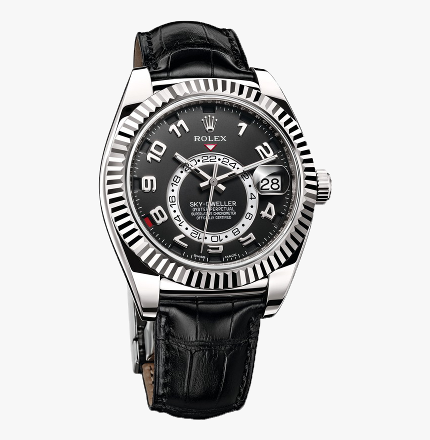 Rolex Sky Dweller Black Leather, HD Png Download, Free Download