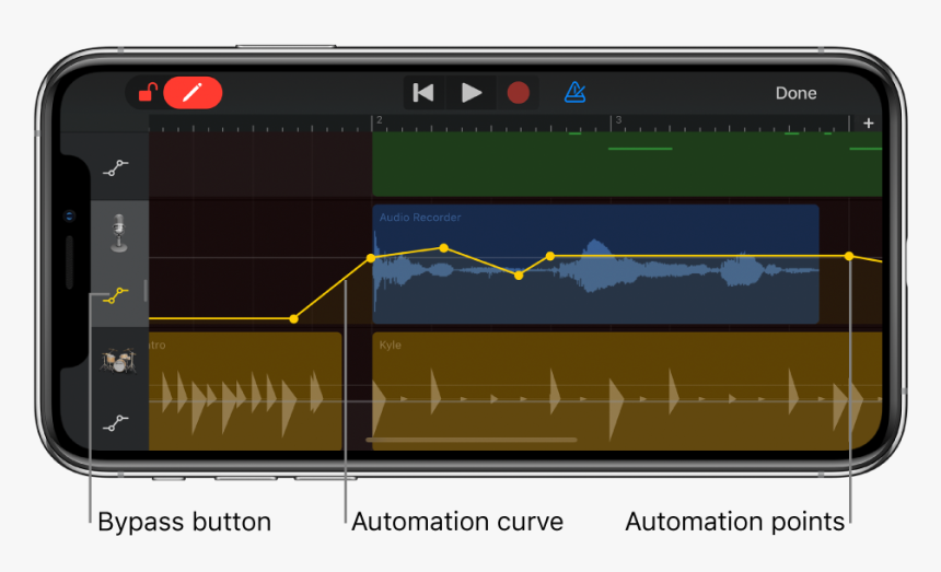 Track Automation, Showing Automation Curves, Automation - Garageband Drum Set, HD Png Download, Free Download