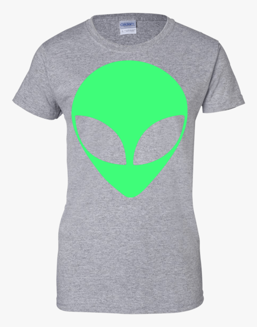 Green Alien Head 90"s Style Funny Ladies" T Shirt Sport - Shirt, HD Png Download, Free Download