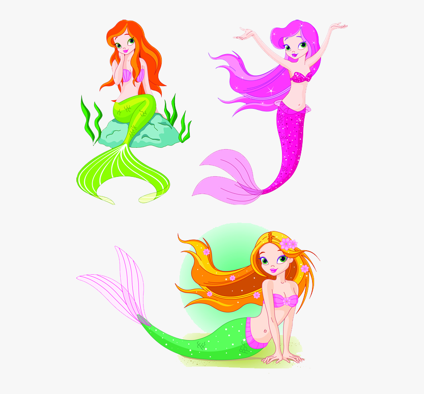 Mermaid Clip Art - Mermaid Cartoon, HD Png Download, Free Download