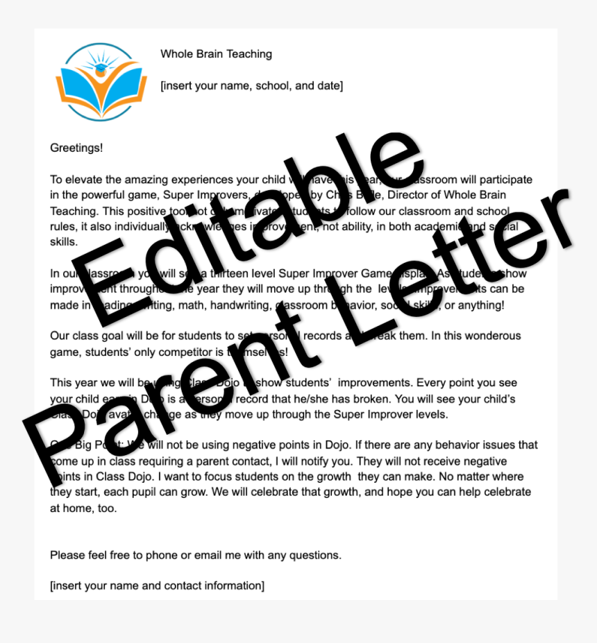 Parent Letter - Super Improver Wall Parent Letter, HD Png Download, Free Download