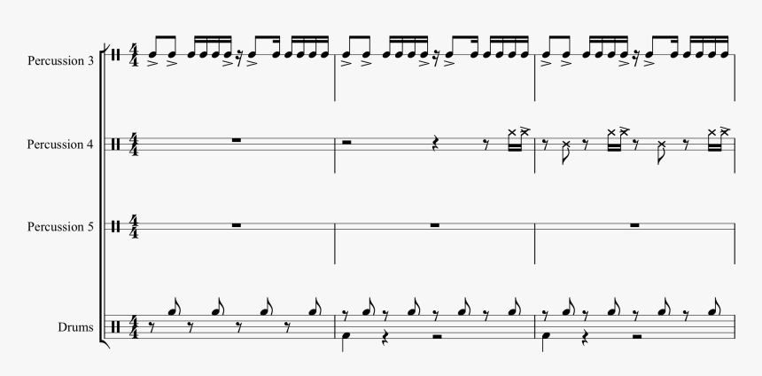 Drumsets With Less Than Five Lines - Sheet Music, HD Png Download, Free Download