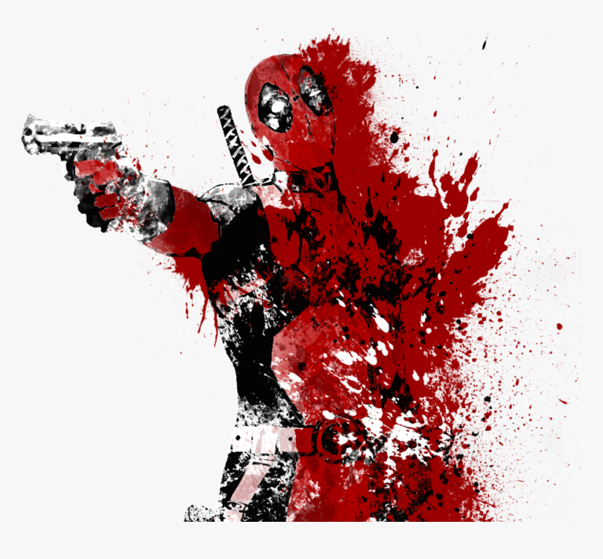 America Deadpool Iii Spider Man T Shirt Captain Worthington - Deadpool Splatter Art Transparent, HD Png Download, Free Download