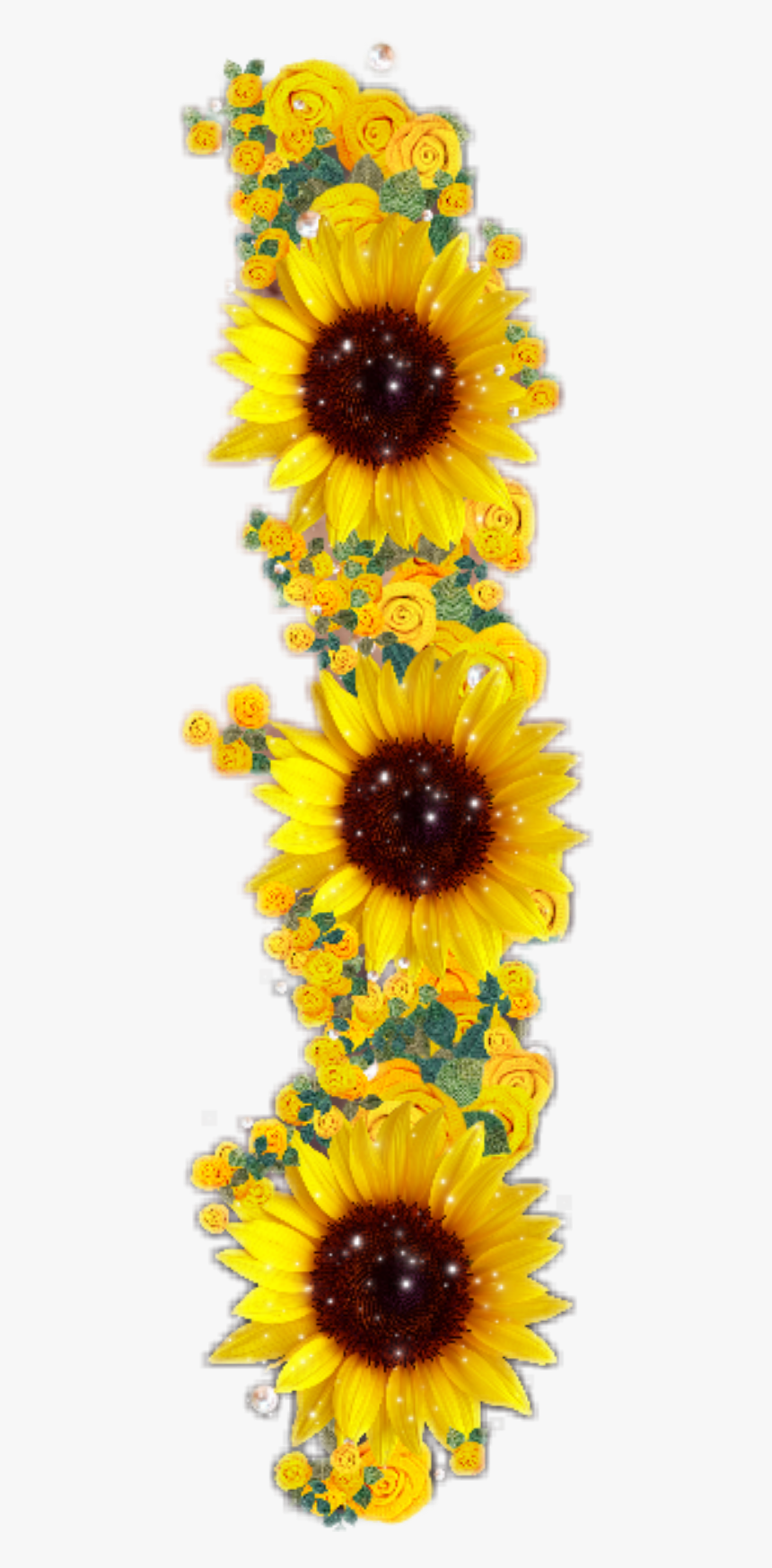 #sunflower #glitter #hanging #flower, HD Png Download, Free Download