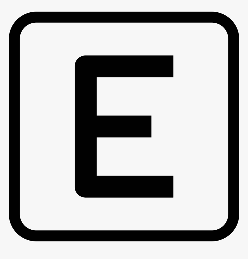 E symbol. Значок exclipt. Explicit icon. Иконка явный. Иконка 50 px.