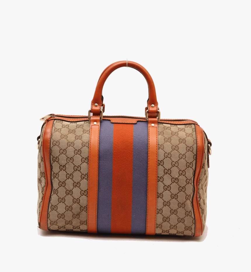 Gucci Orange/beige Gg Canvas Medium Vintage Web Boston, HD Png Download, Free Download