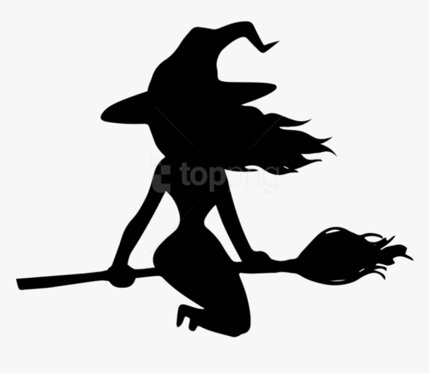 Free Png Download Halloween Witch On Broom Silhouette, Transparent Png, Free Download