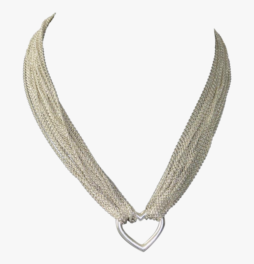 Tiffany Sterling Silver Multi Chain Open Heart Necklace, HD Png Download, Free Download