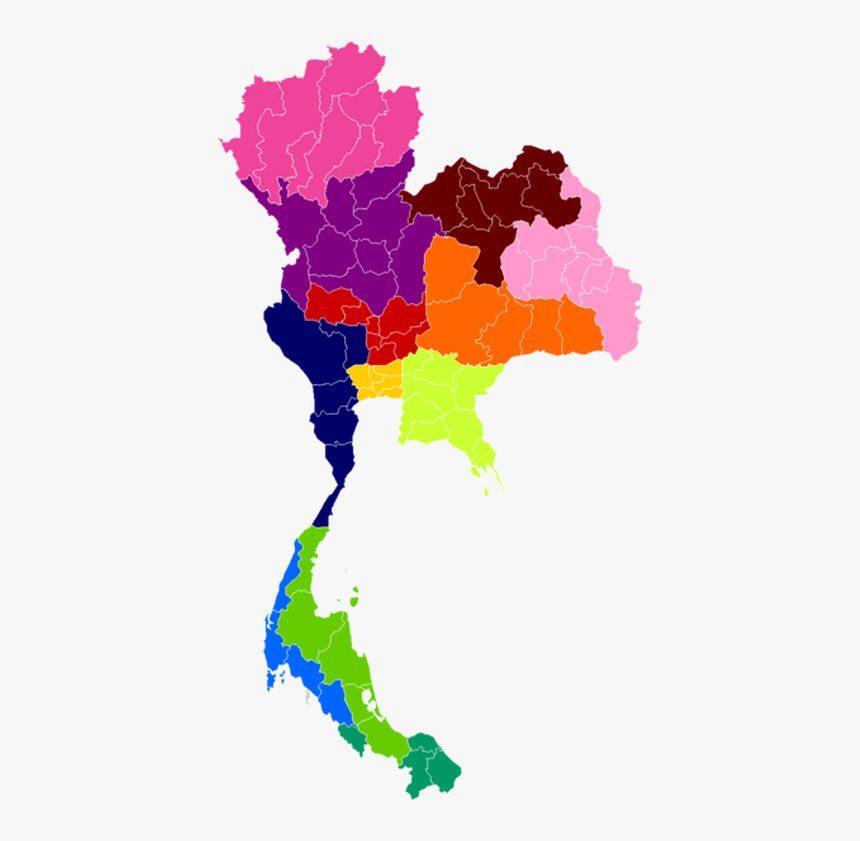 Thailand Map By Region Clipart , Png Download, Transparent Png, Free Download