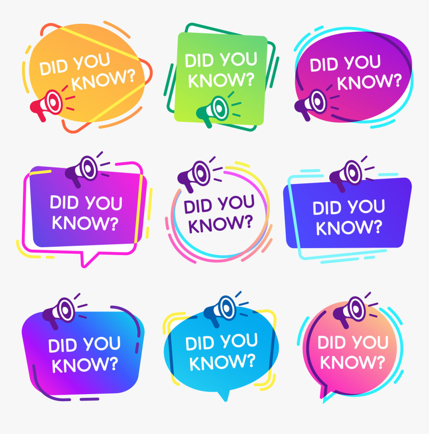 Did You Know Labels Interesting Facts Speech Bubbles, HD Png Download, Free Download