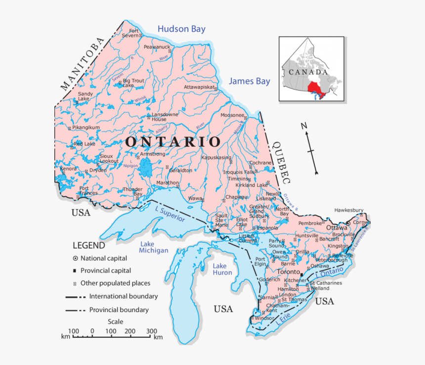 Ontario Canada On The Map Ontario Canada Map, Hd Png Download - Kindpng