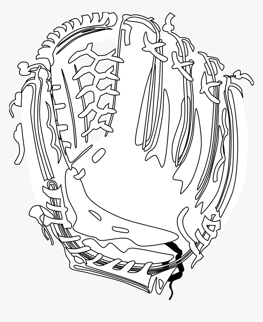 Black And White Baseball Glove Clipart, HD Png Download, Free Download