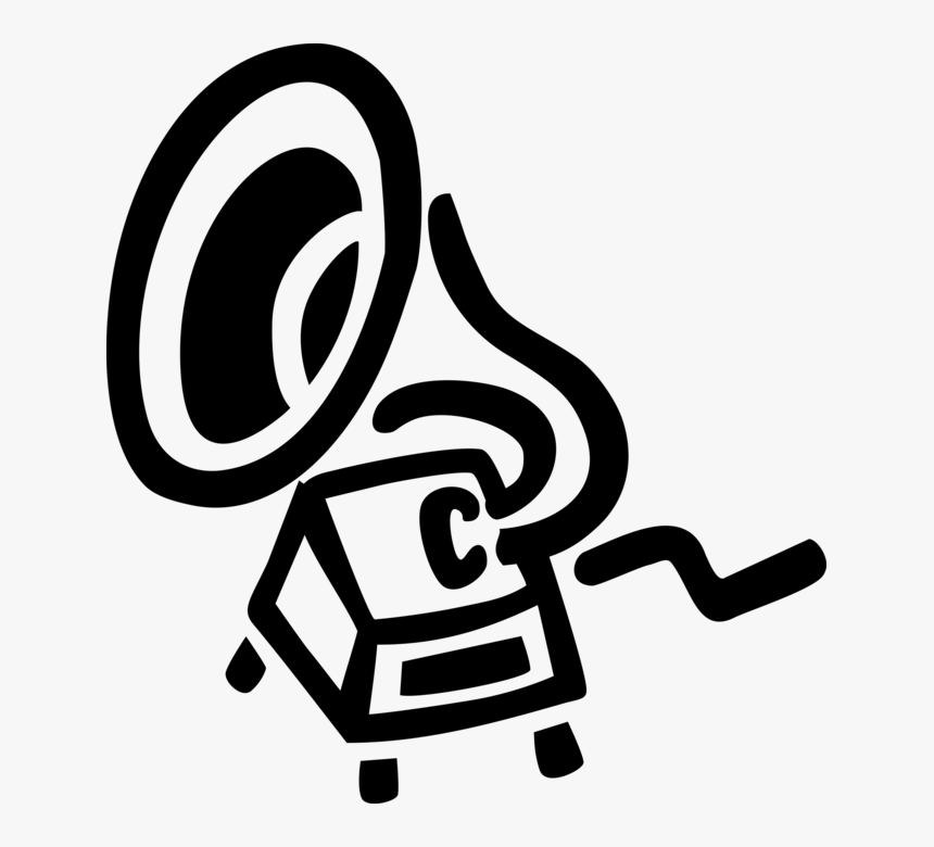 Vector Illustration Of Gramophone Phonograph Record, HD Png Download, Free Download