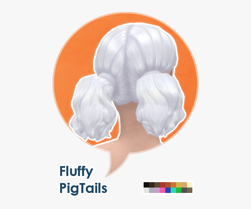 Some Fluffy Pigtails For Adult Sims, HD Png Download, Free Download