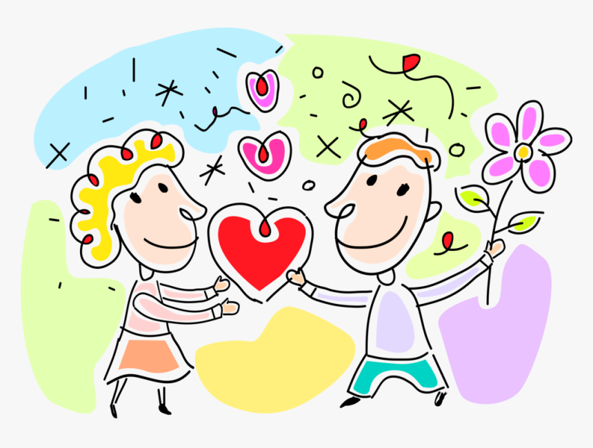 Vector Illustration Of Lovers Exchange Passionate Love, HD Png Download, Free Download