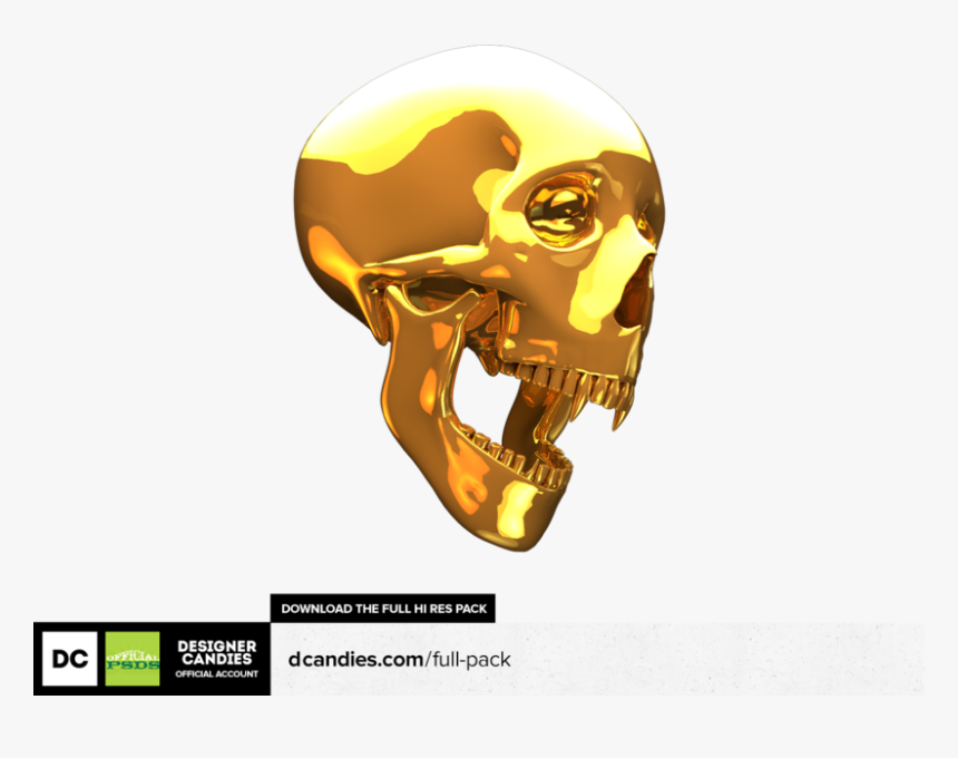 Gold Skull Png, Transparent Png, Free Download