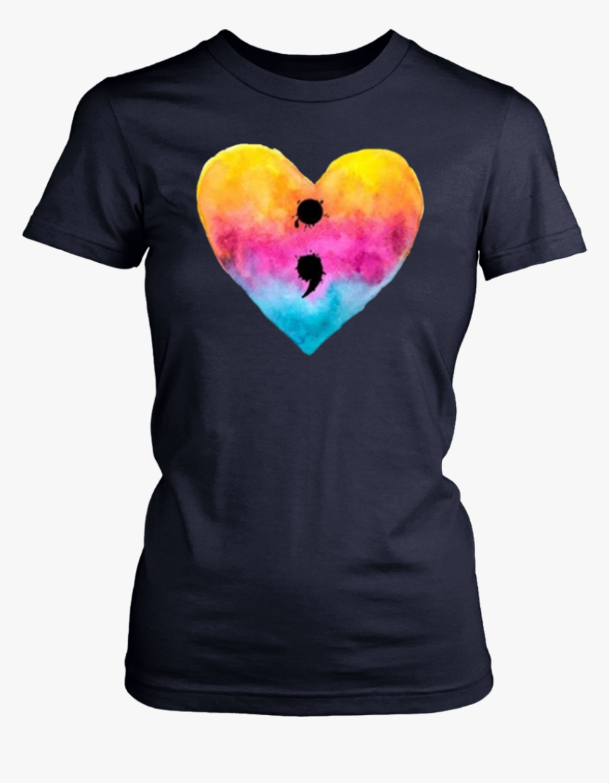 Semicolon Heart Mental Health Awareness Nice Gift Tee, HD Png Download, Free Download