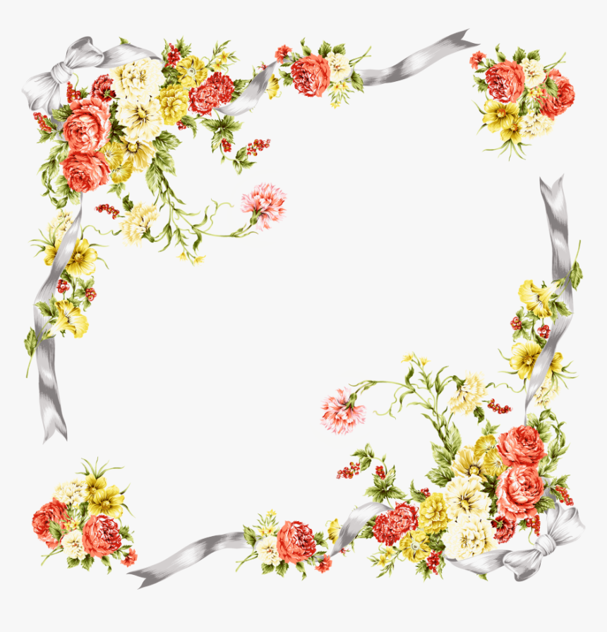 Molduras De Flores Png, Transparent Png, Free Download