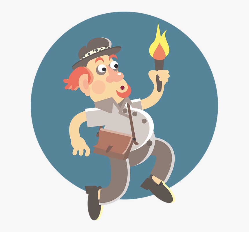 Explorer, Man, Light, Torch, Flame, Adventure - Explorer Man, HD Png Download, Free Download