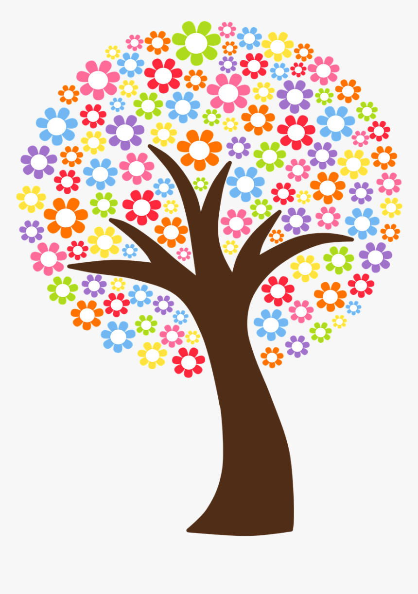 Tree Flowers Colors Free Picture - Arvore De Flores Png, Transparent Png, Free Download