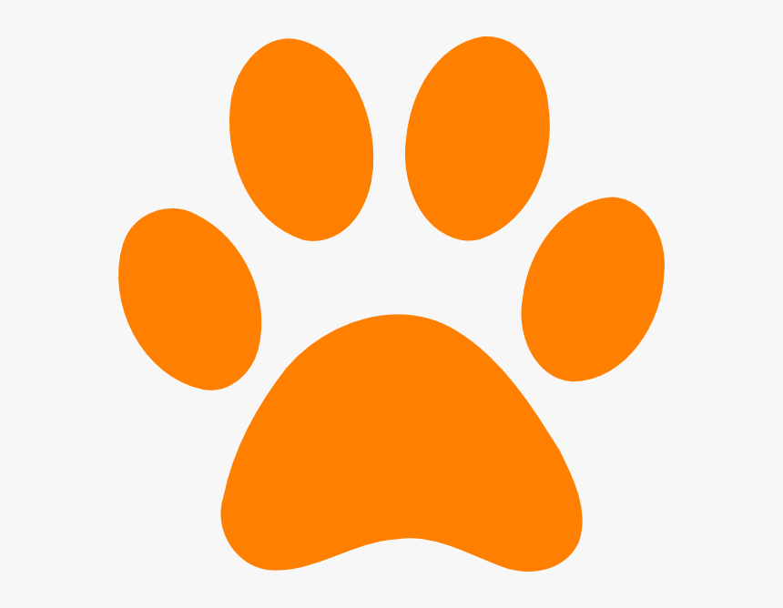 Orange Tiger Paw Clip Art - Orange Dog Paw Print, HD Png Download, Free Download