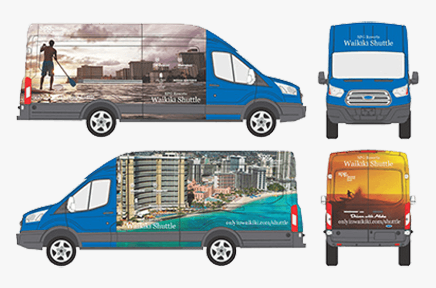 Blue Ford Transit Illustration, HD Png Download, Free Download