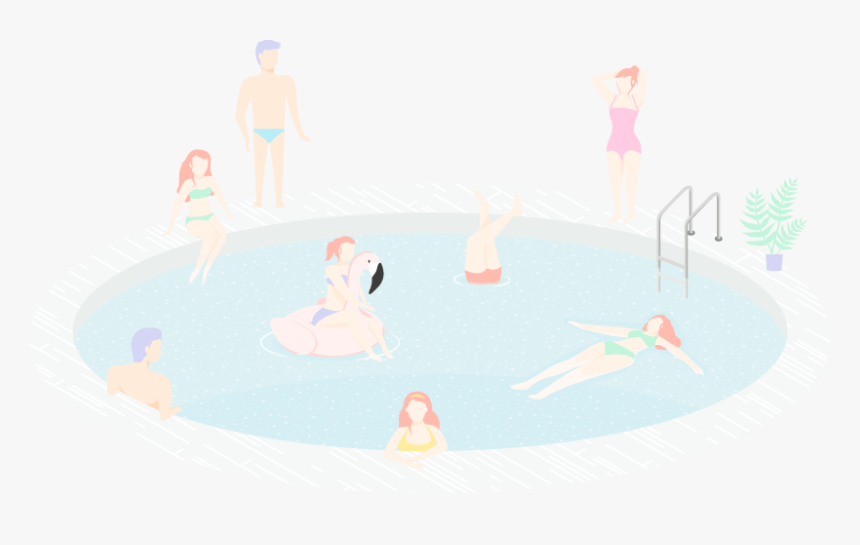 People In The Pool Illustration, HD Png Download, Free Download