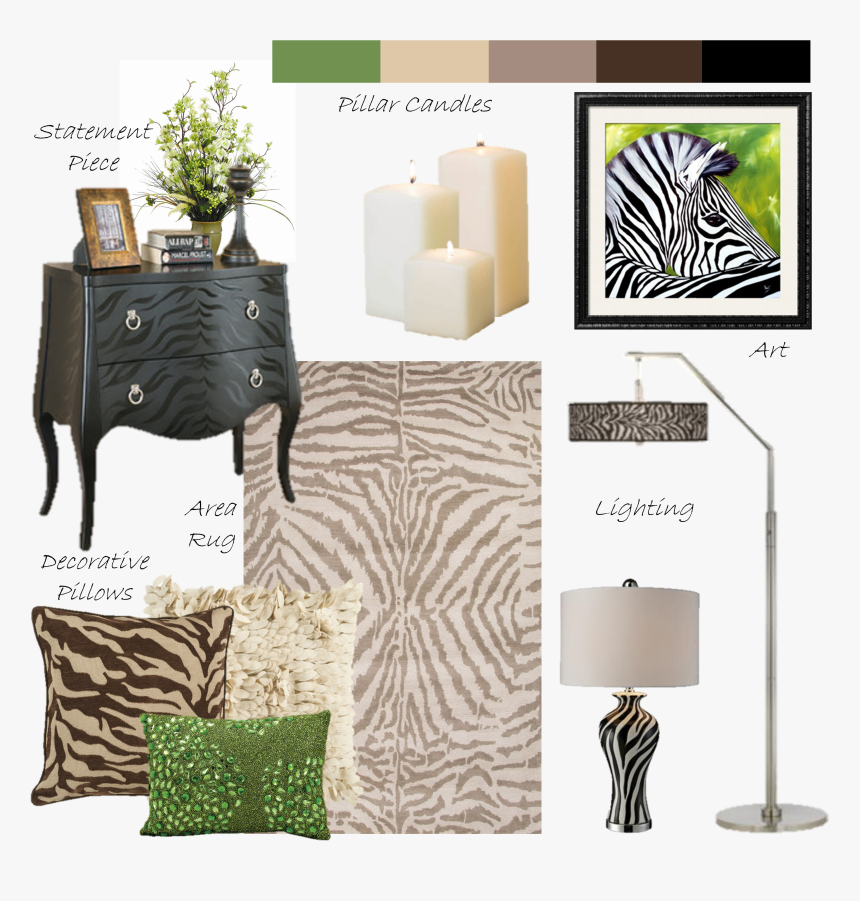 Zebra Green Moodboard, HD Png Download, Free Download