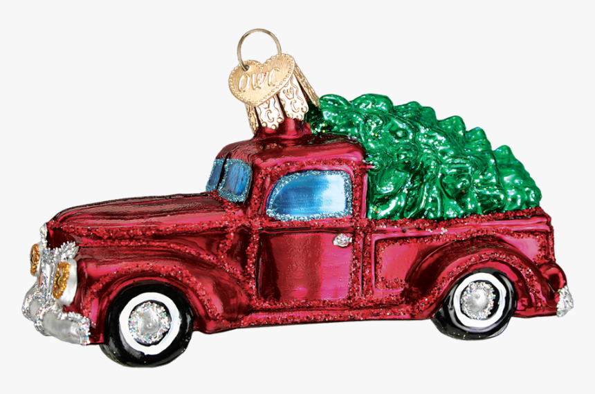 Old Truck With Tree Ornament By Old World Christmas, HD Png Download ...